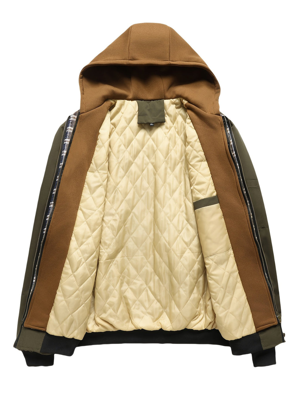Men's Quilted Hooded Zip-Up Jacket
