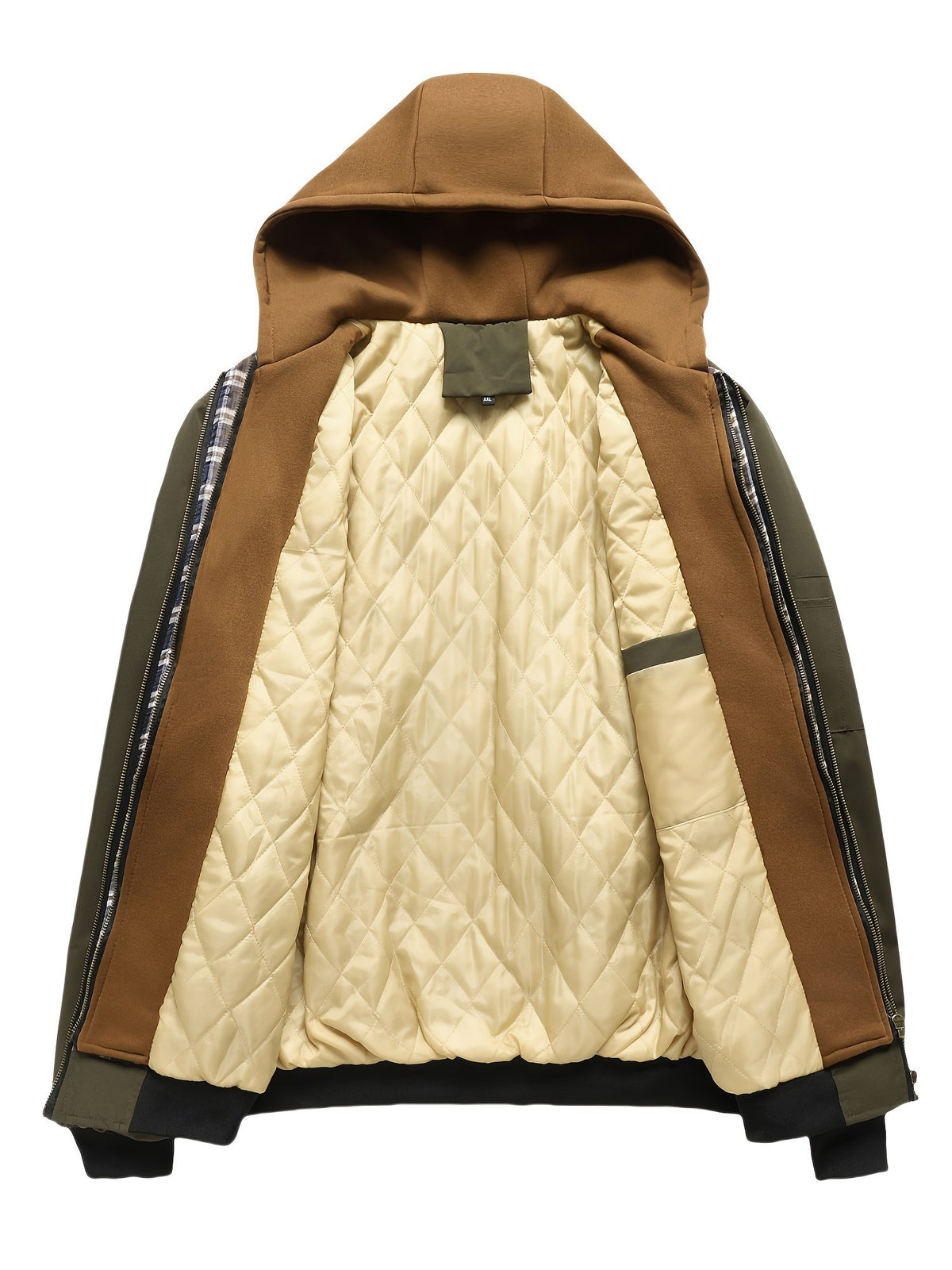 Men's Quilted Hooded Zip-Up Jacket