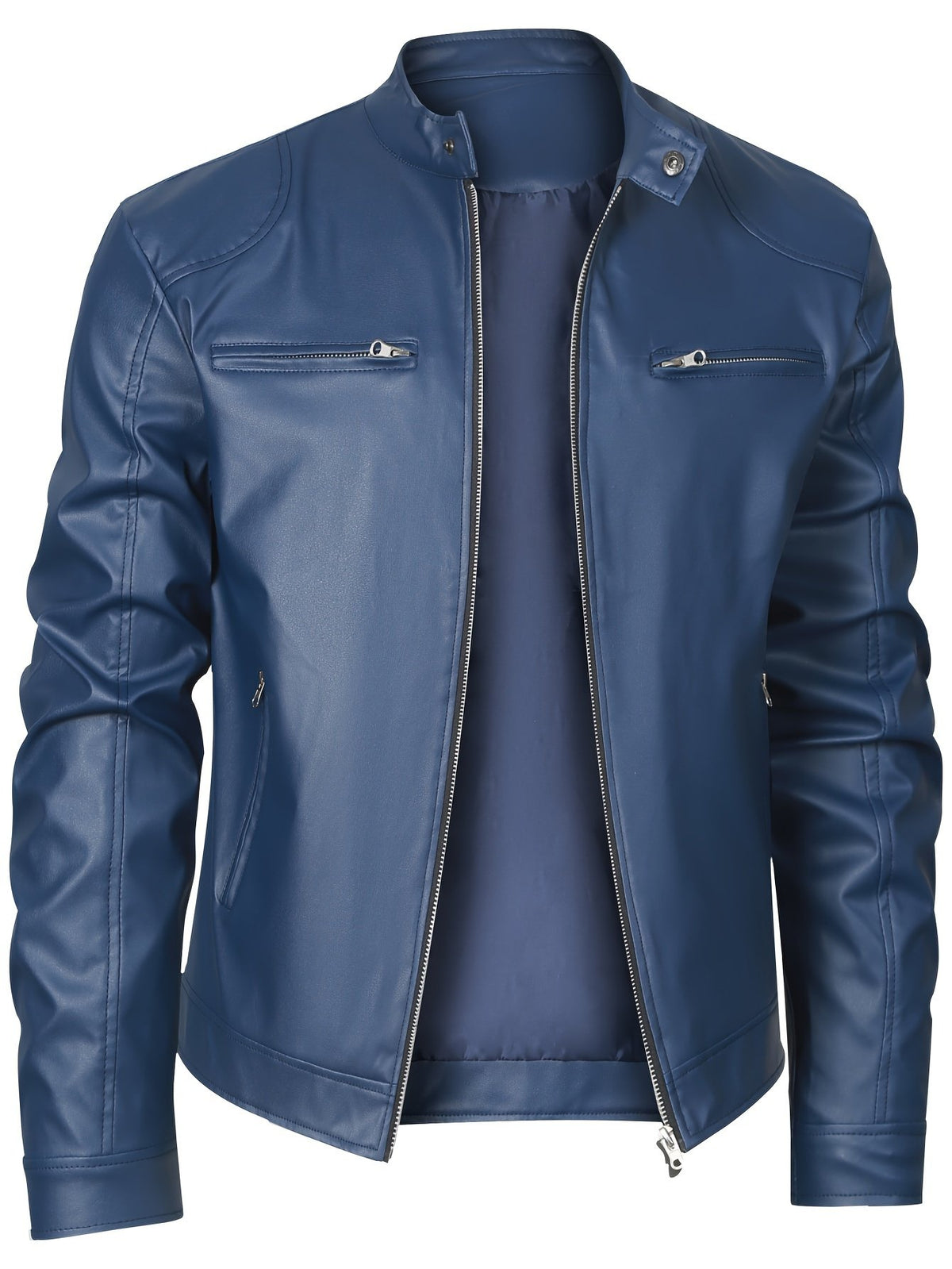 Men's Classic Faux Leather Biker Jacket