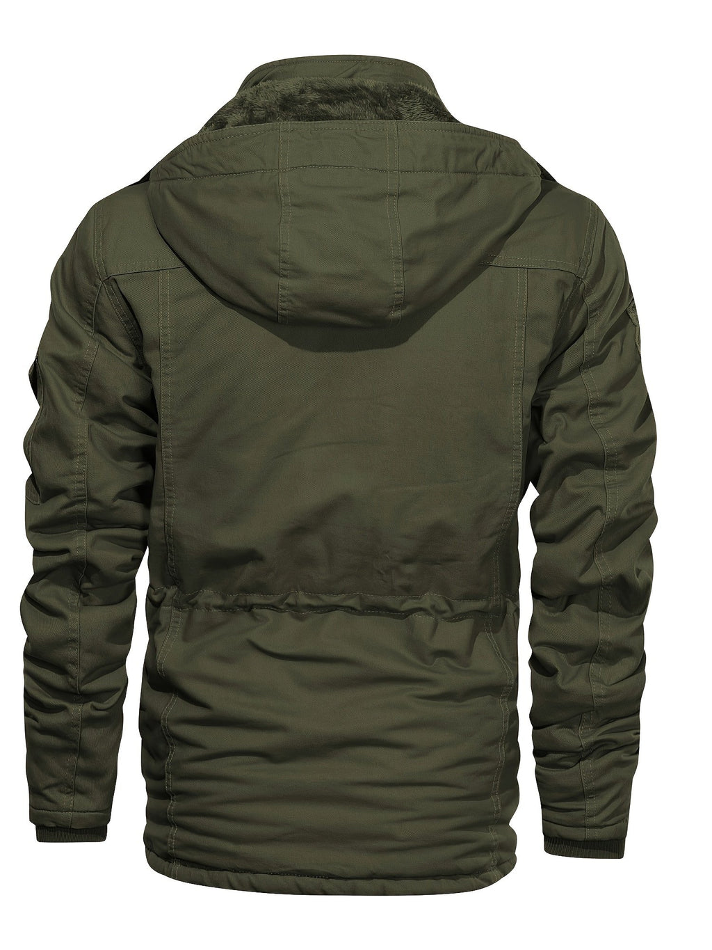 Men's Rugged Hooded Fleece-Lined Cargo Jacket