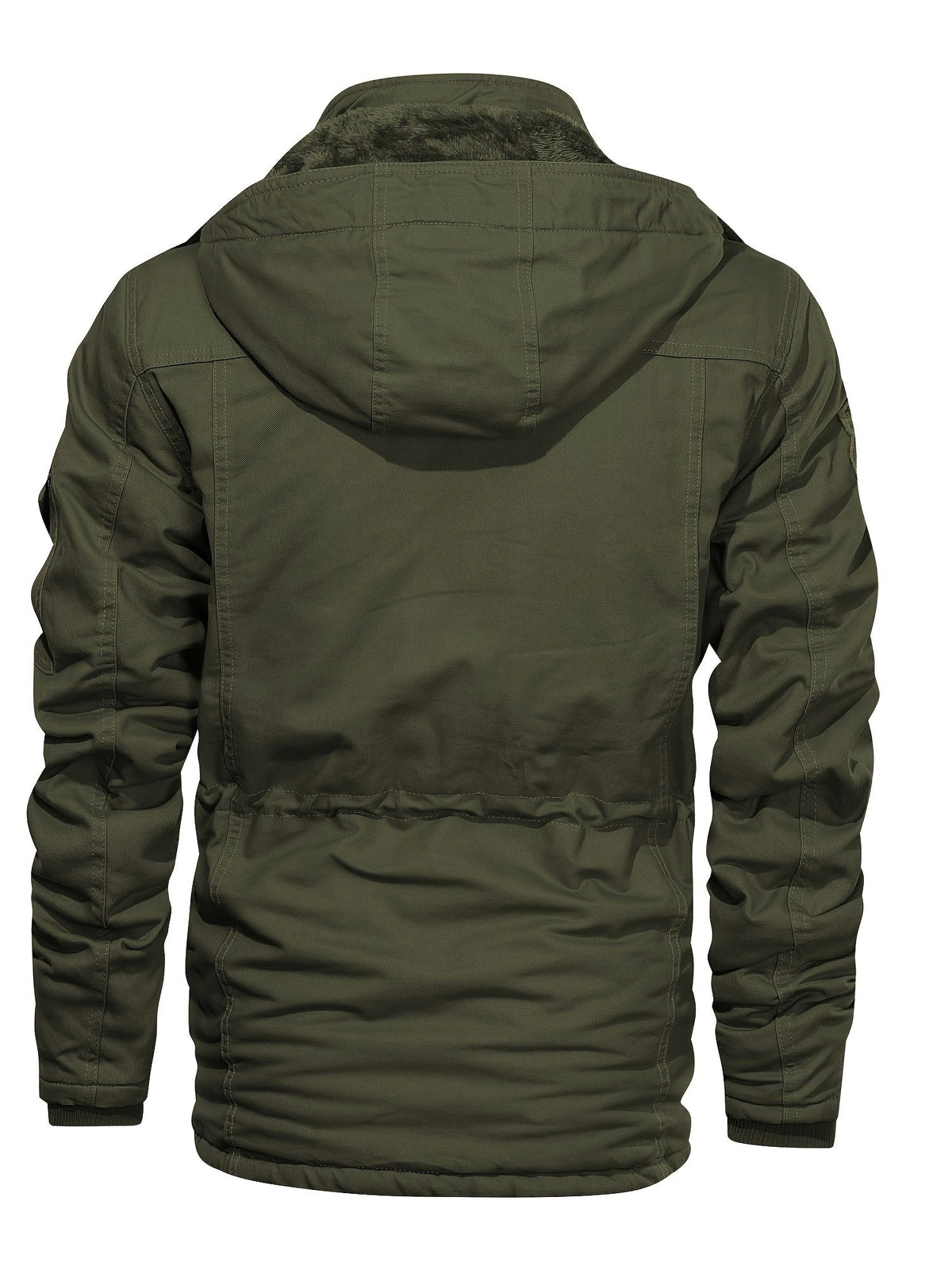 Men's Rugged Hooded Fleece-Lined Cargo Jacket