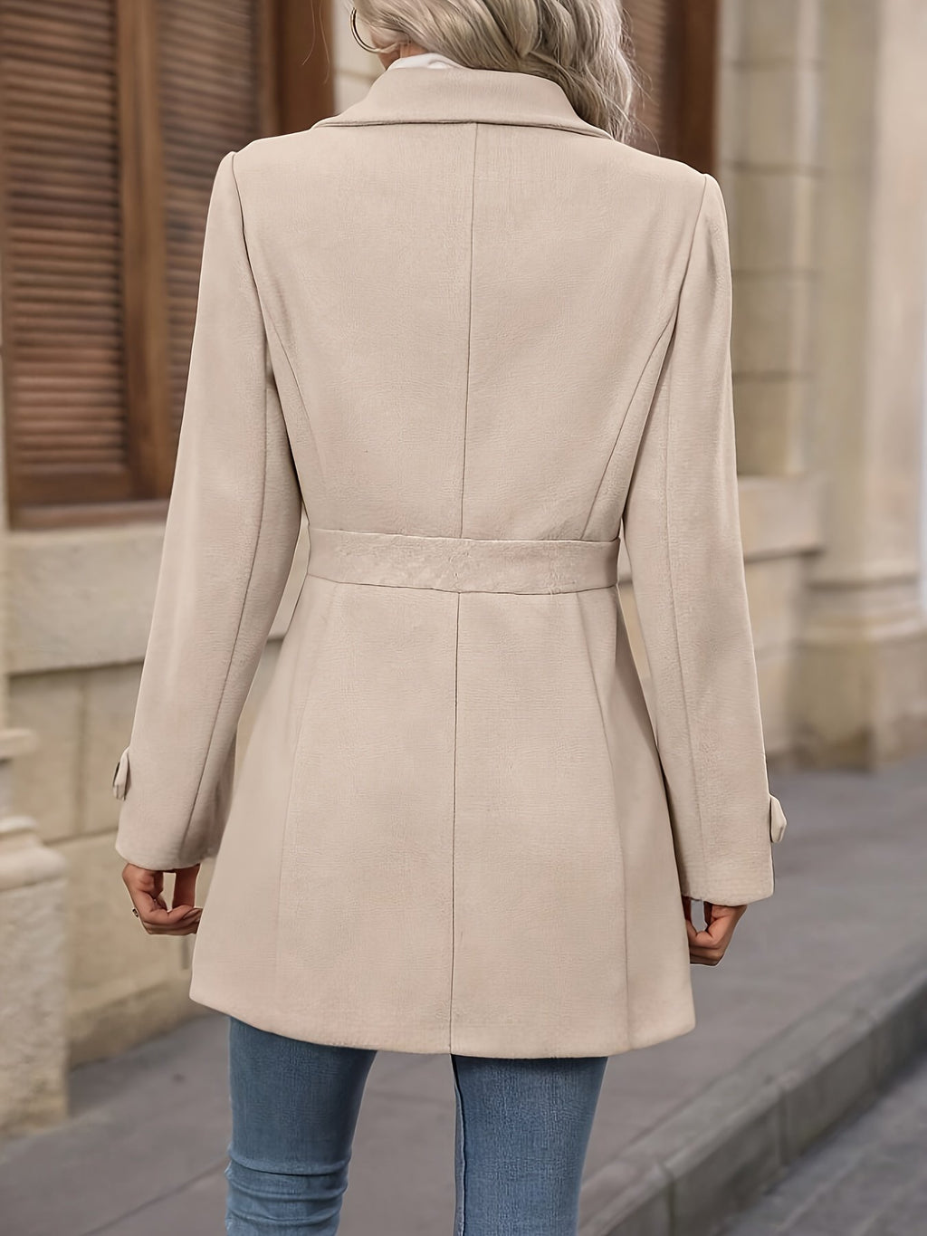 Women's Elegant Belted Longline Coat