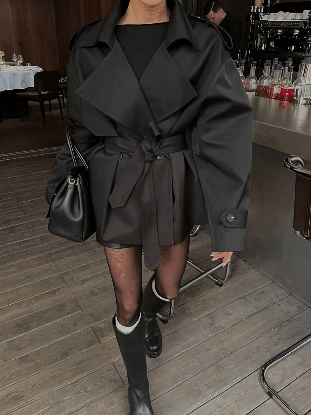 Women's Elegant Belted Trench Coat