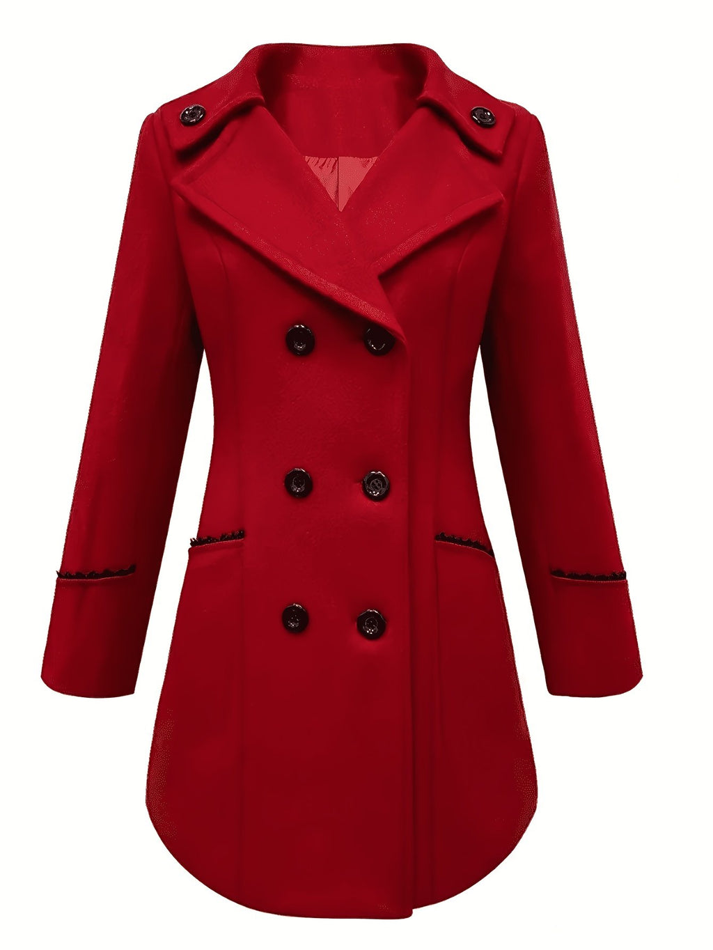 Women's Elegant Double-Breasted Lapel Coat