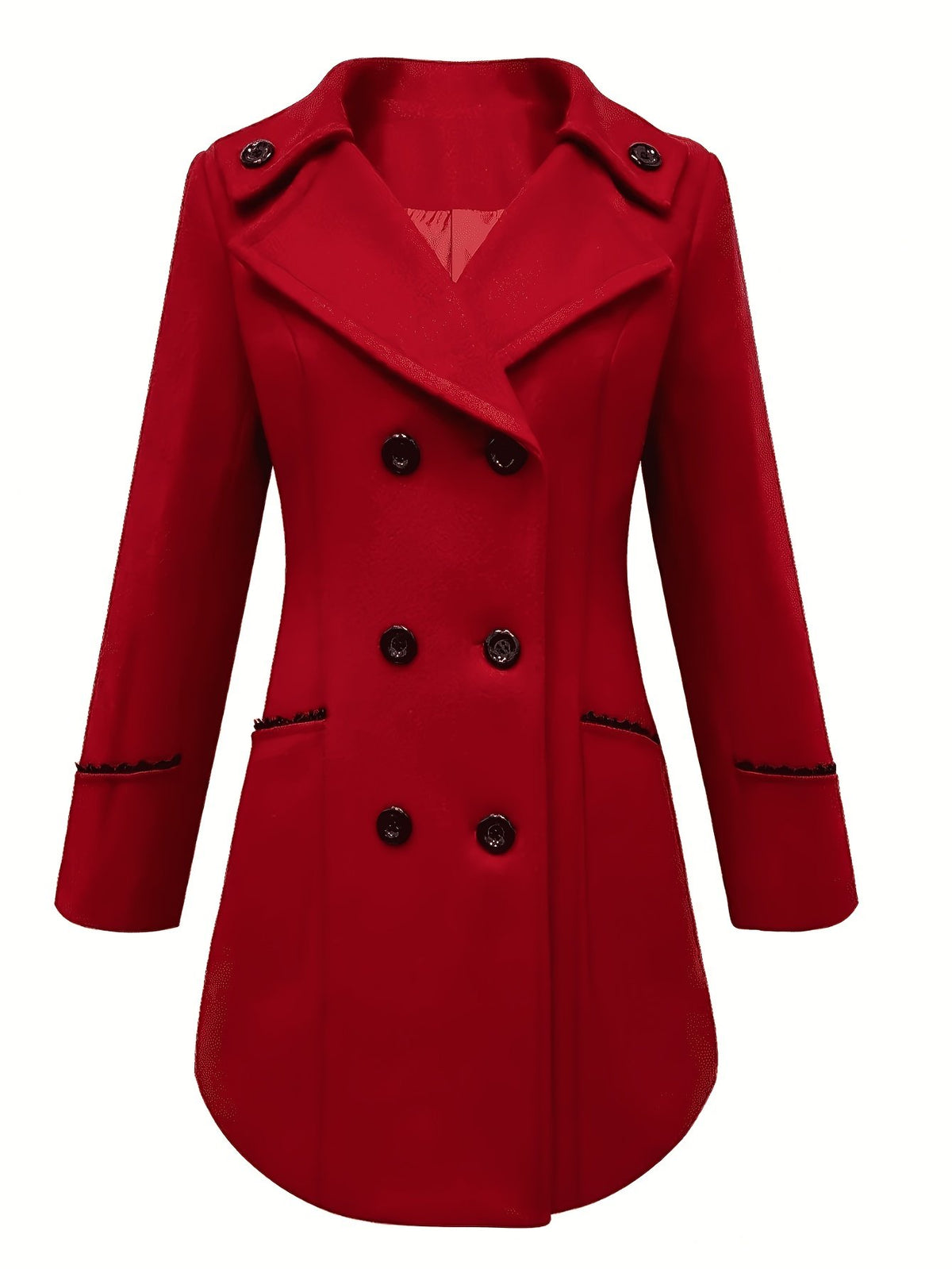 Women's Elegant Double-Breasted Lapel Coat