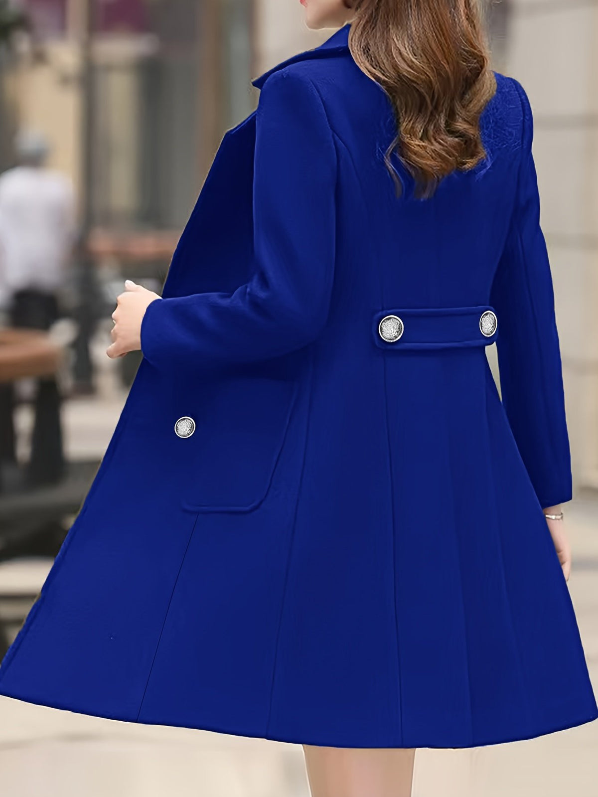 Women's Elegant Double-Breasted Pea Coat