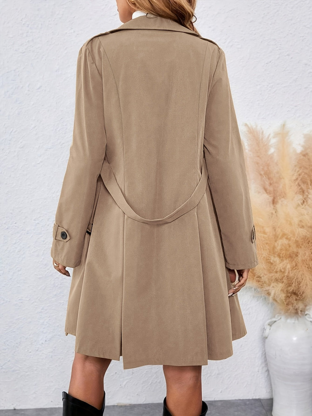 Women's Classic Belted Double-Breasted Trench Coat