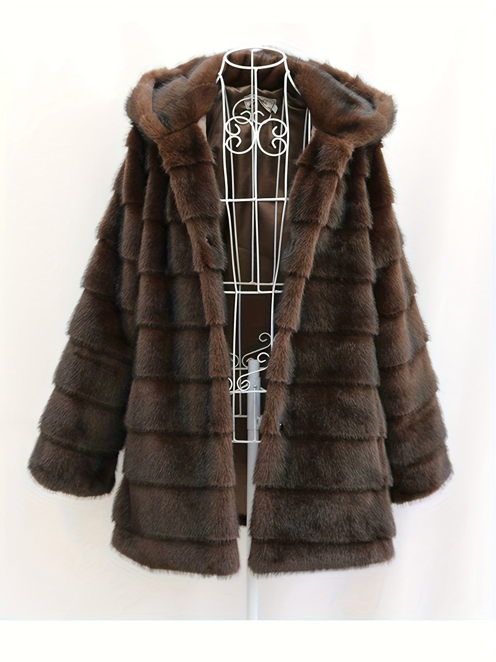 Women's Cosy Plush Faux Fur Hooded Coat