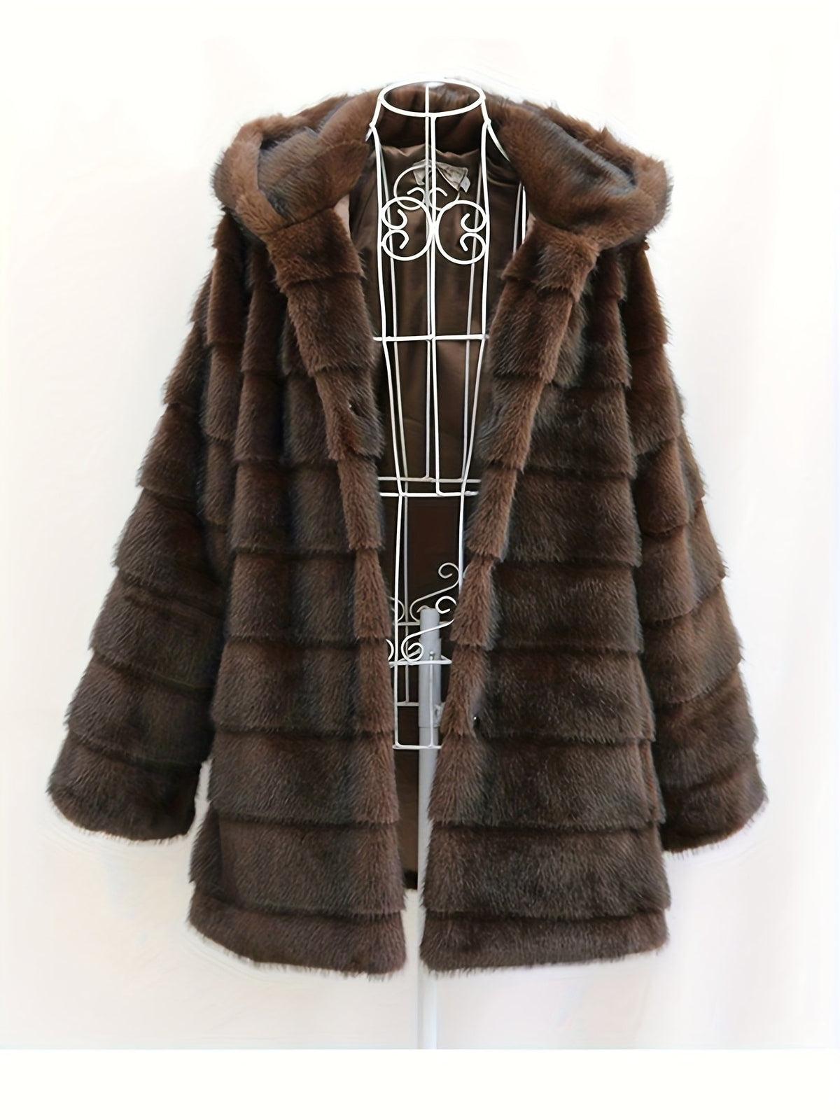 Women's Cosy Plush Faux Fur Hooded Coat