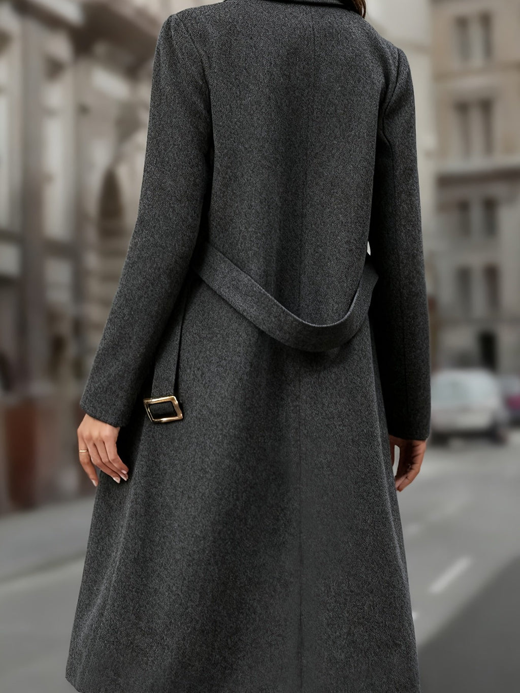 Women's Elegant Double-Breasted Longline Coat
