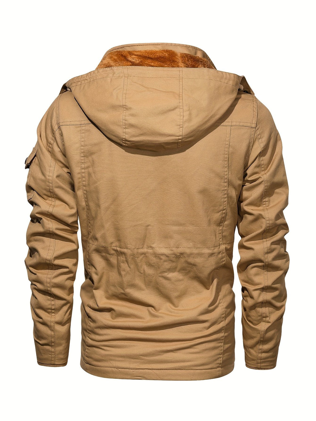Men's Rugged Multi Pocket Fleece-Lined Hooded Jacket