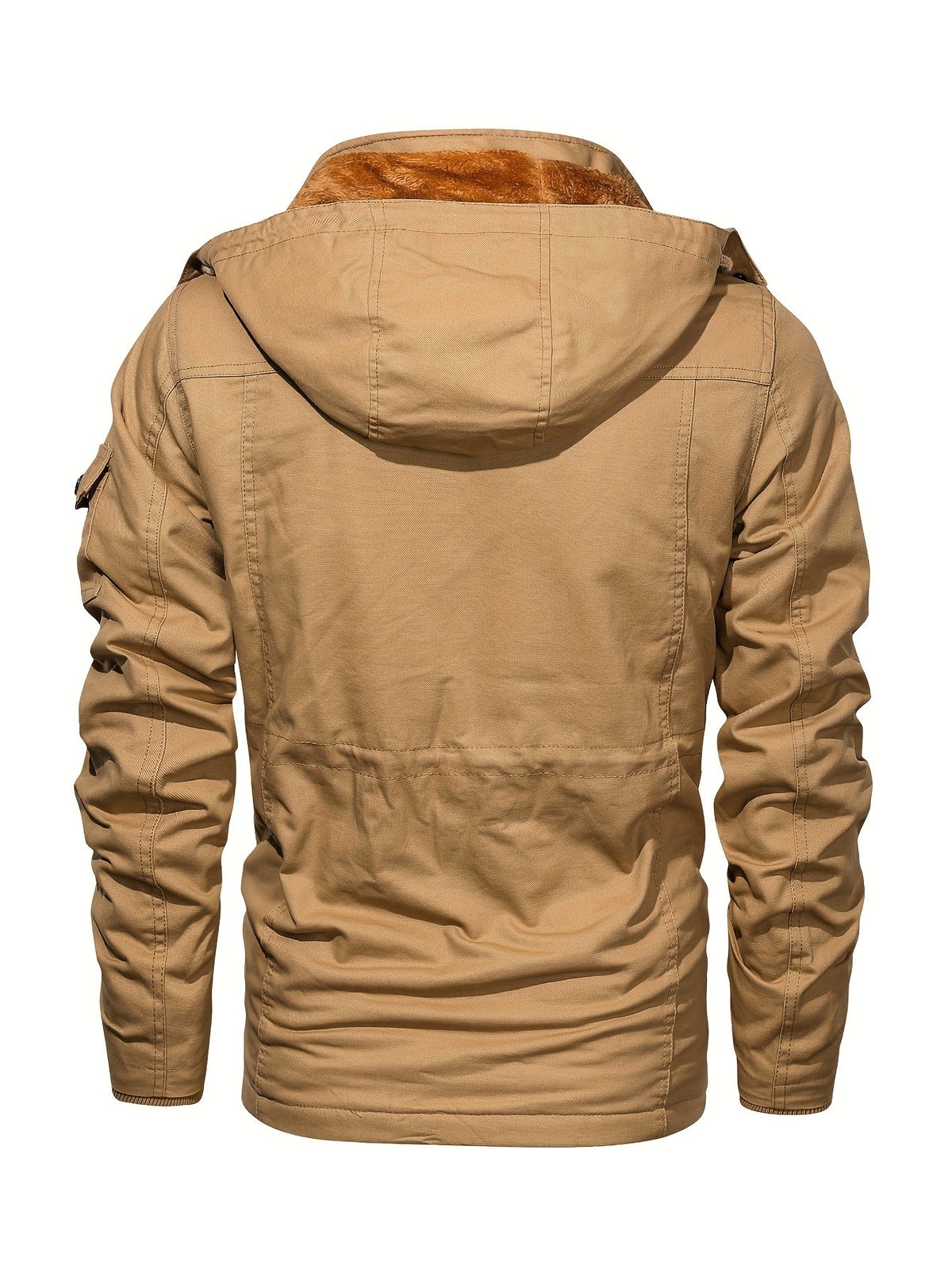 Men's Rugged Multi Pocket Fleece-Lined Hooded Jacket