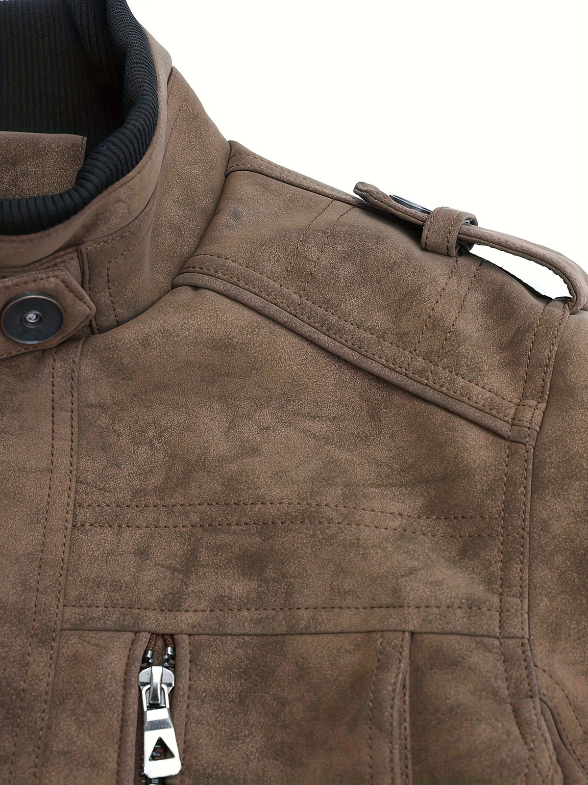 Men's Rugged Suede-Look Moto Jacket