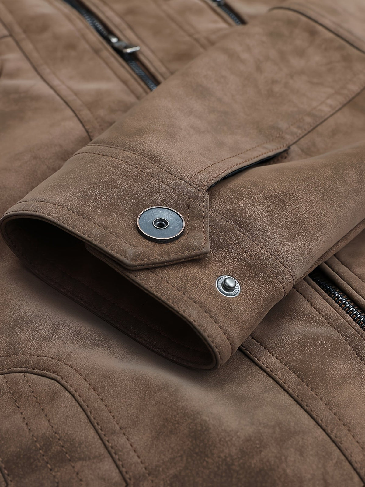 Men's Rugged Suede-Look Moto Jacket