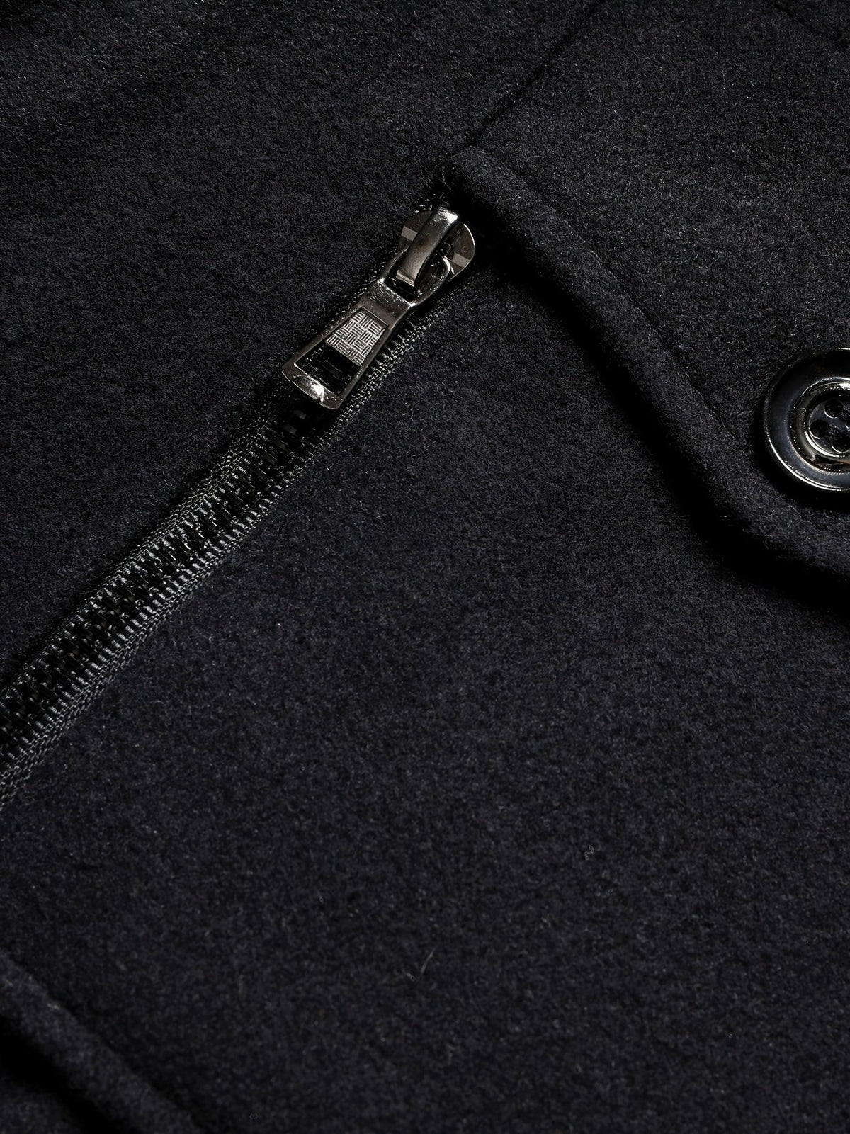 Men's Classic Detachable Collar Wool-Blend Overcoat