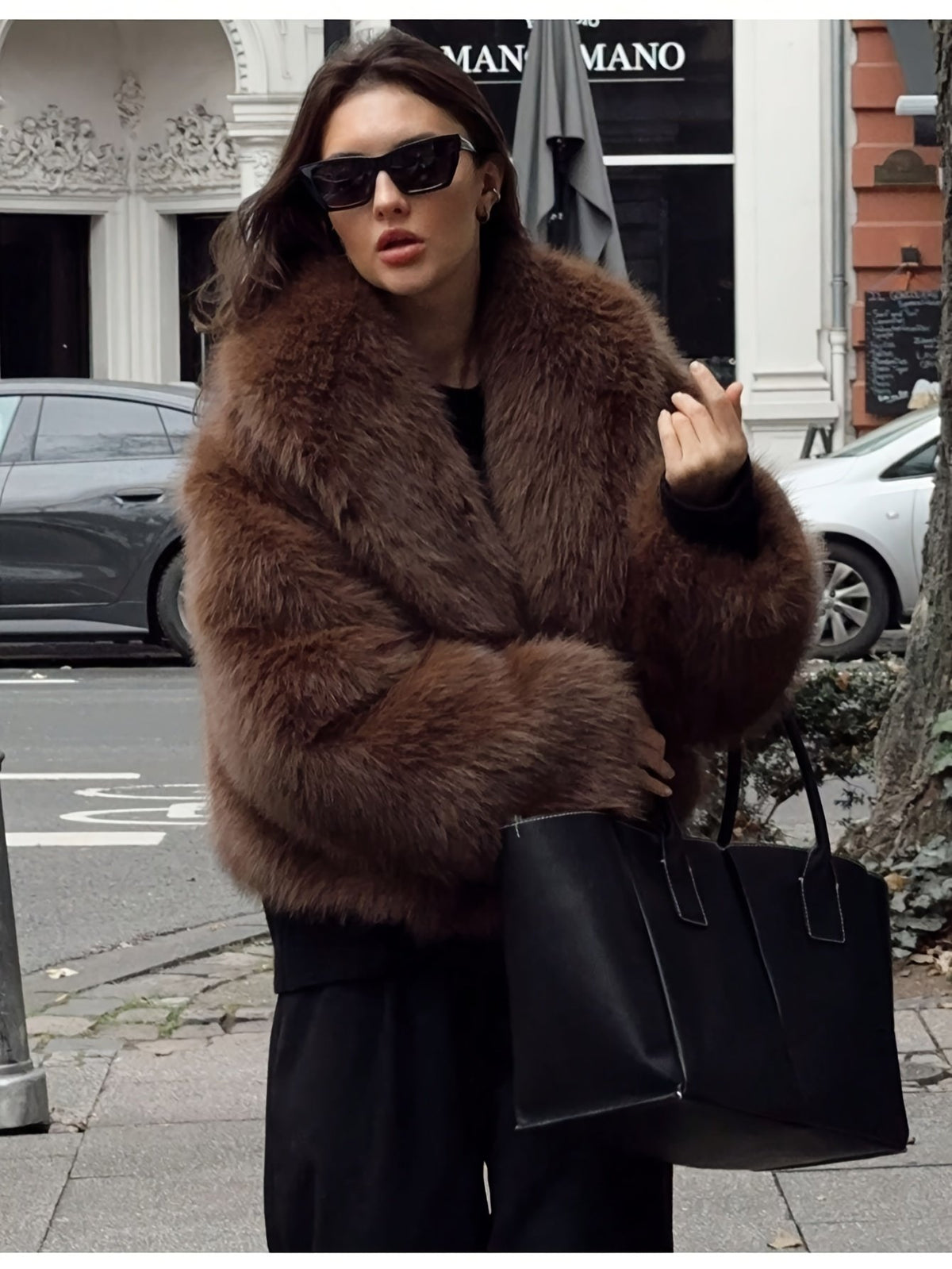 Women's Elegant Faux Fur Oversized Coat
