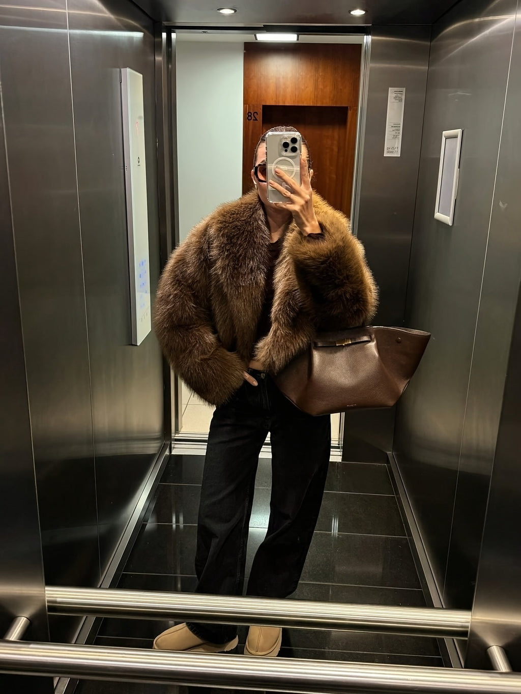 Women's Elegant Faux Fur Oversized Coat