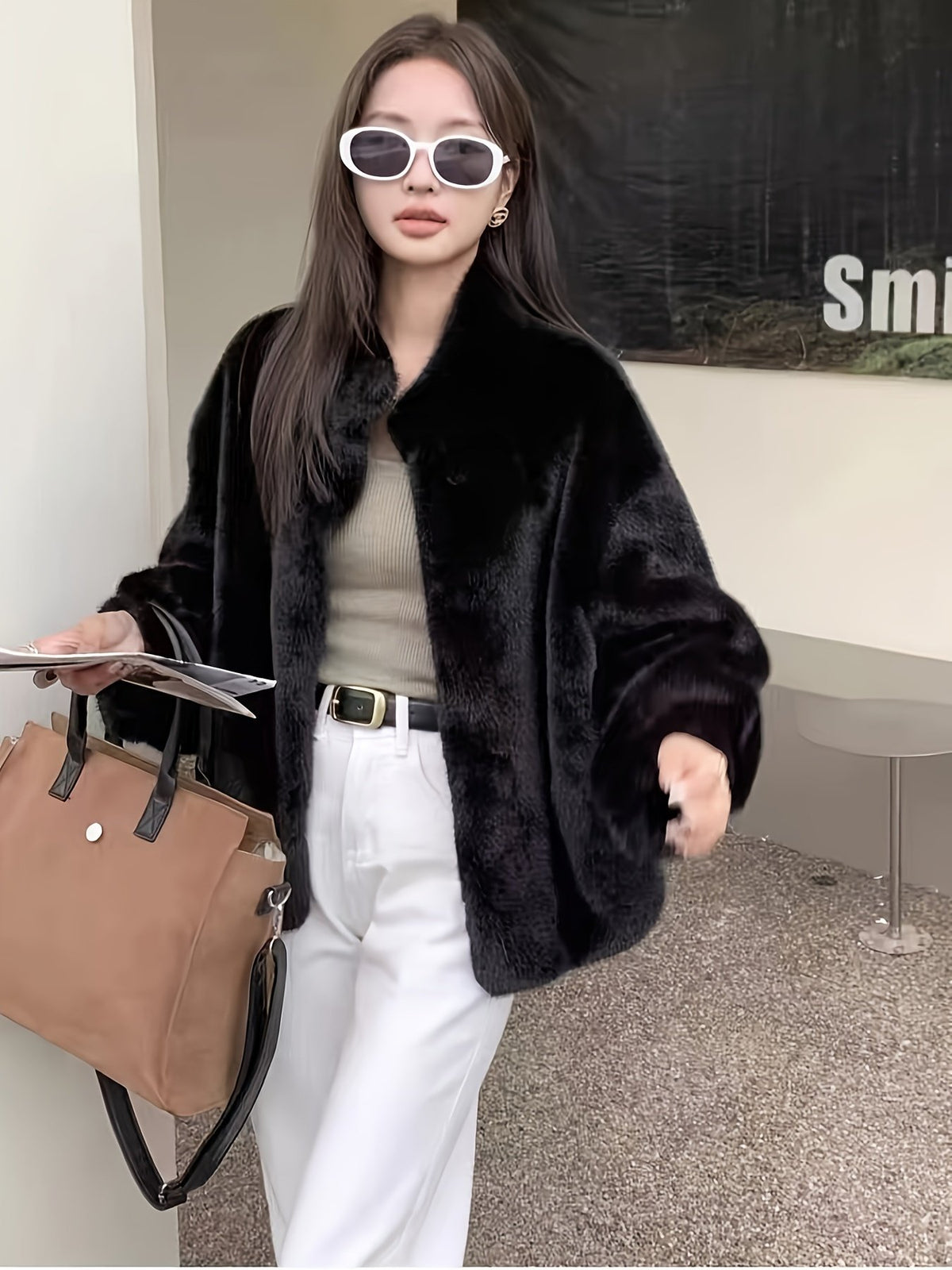 Women's Elegant Faux Fur Short Coat