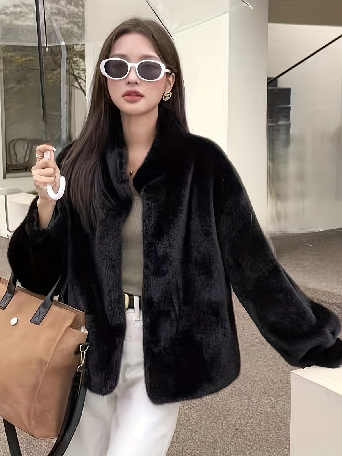 Women's Elegant Faux Fur Short Coat