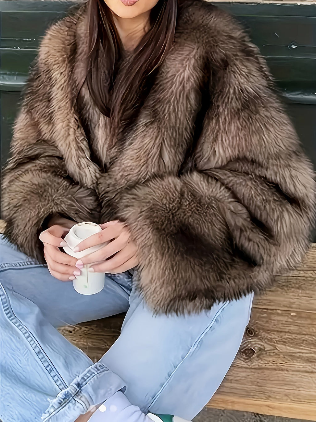 Women's Elegant Oversized Faux Fur Coat