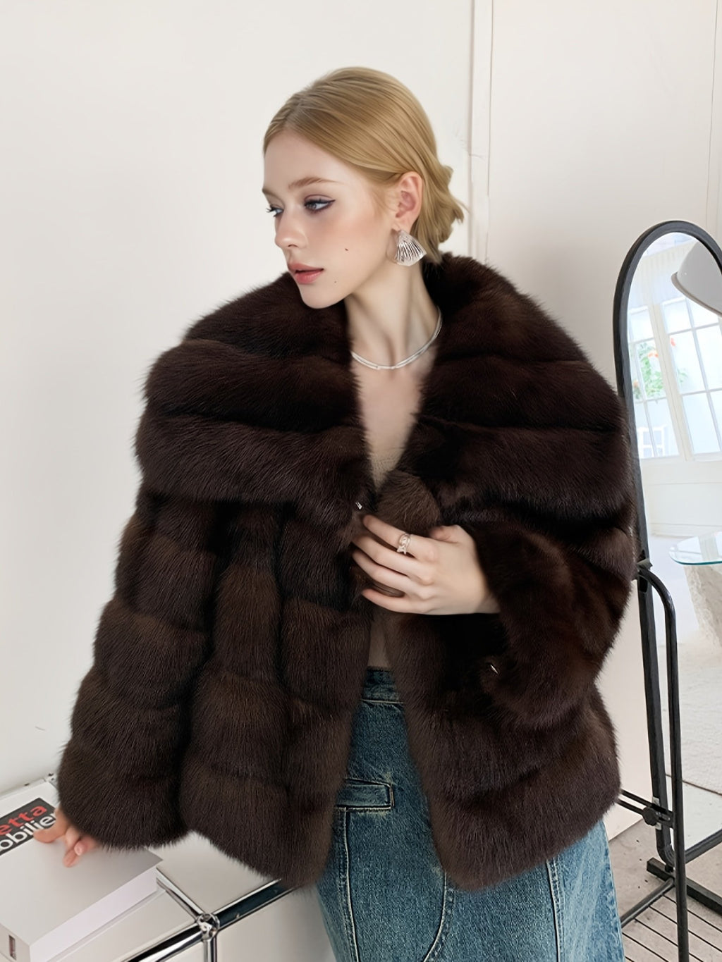 Women's Elegant Faux Fur Coat
