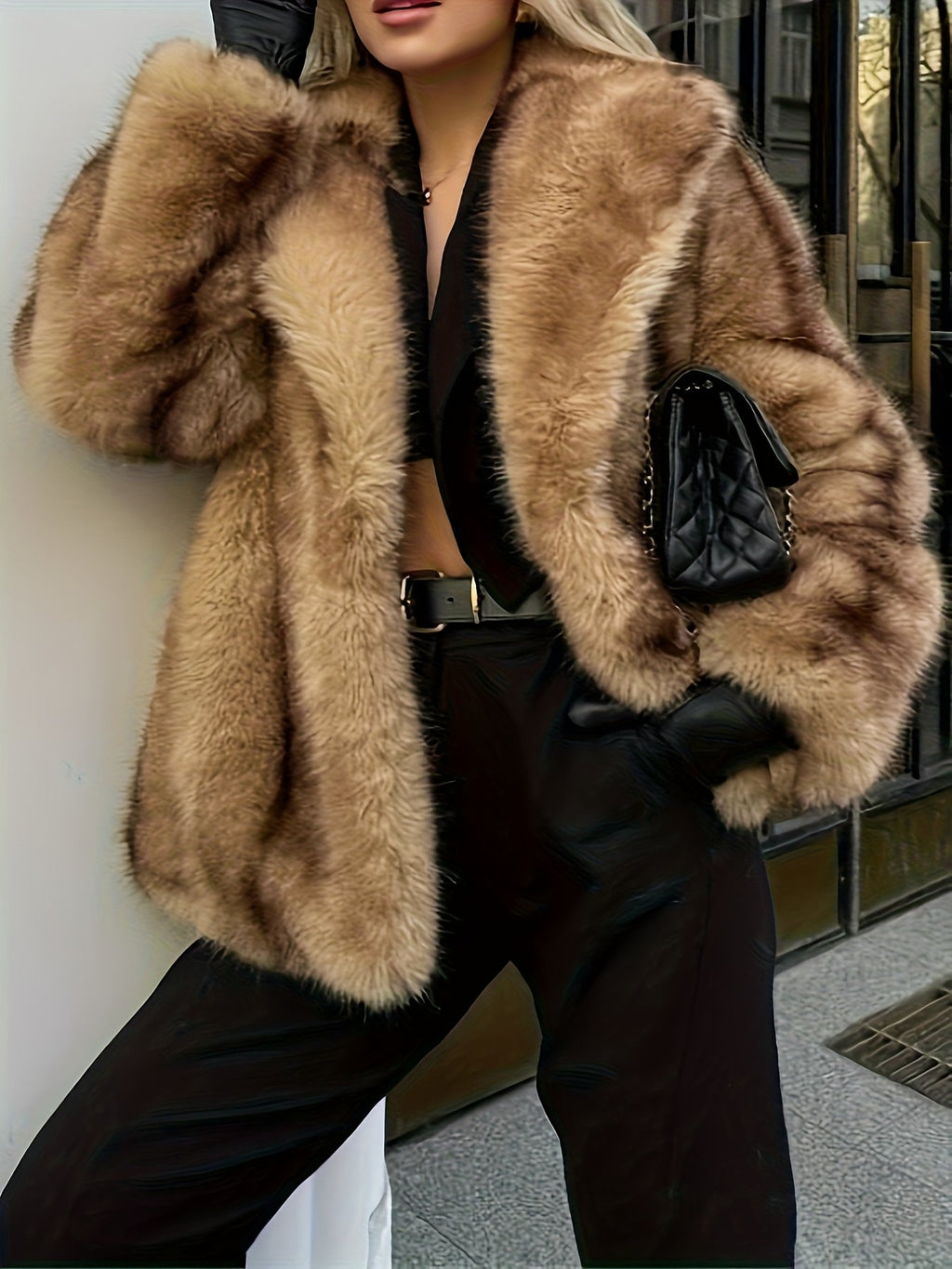 Women's Elegant Faux Fur Coat