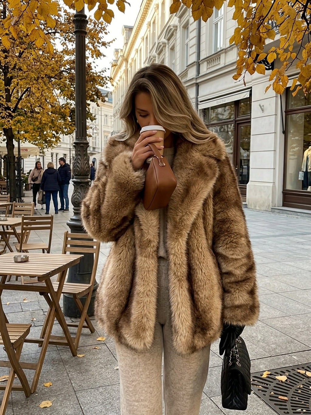 Women's Elegant Faux Fur Coat
