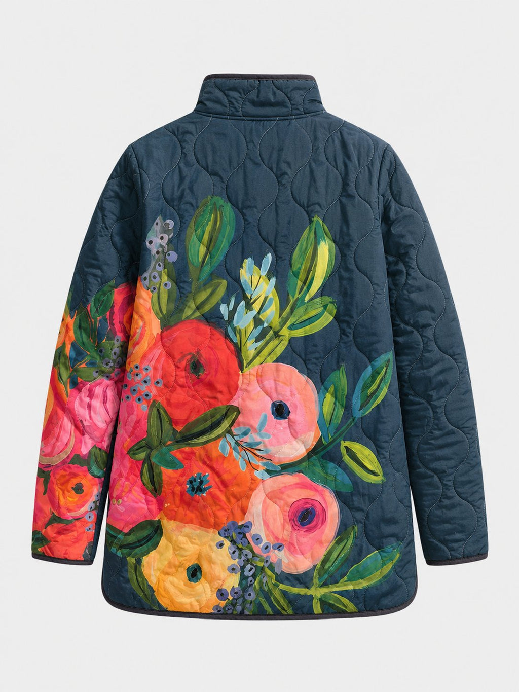 Women's Charming Quilted Floral Print Jacket