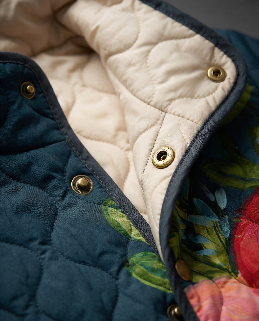 Women's Charming Quilted Floral Print Jacket