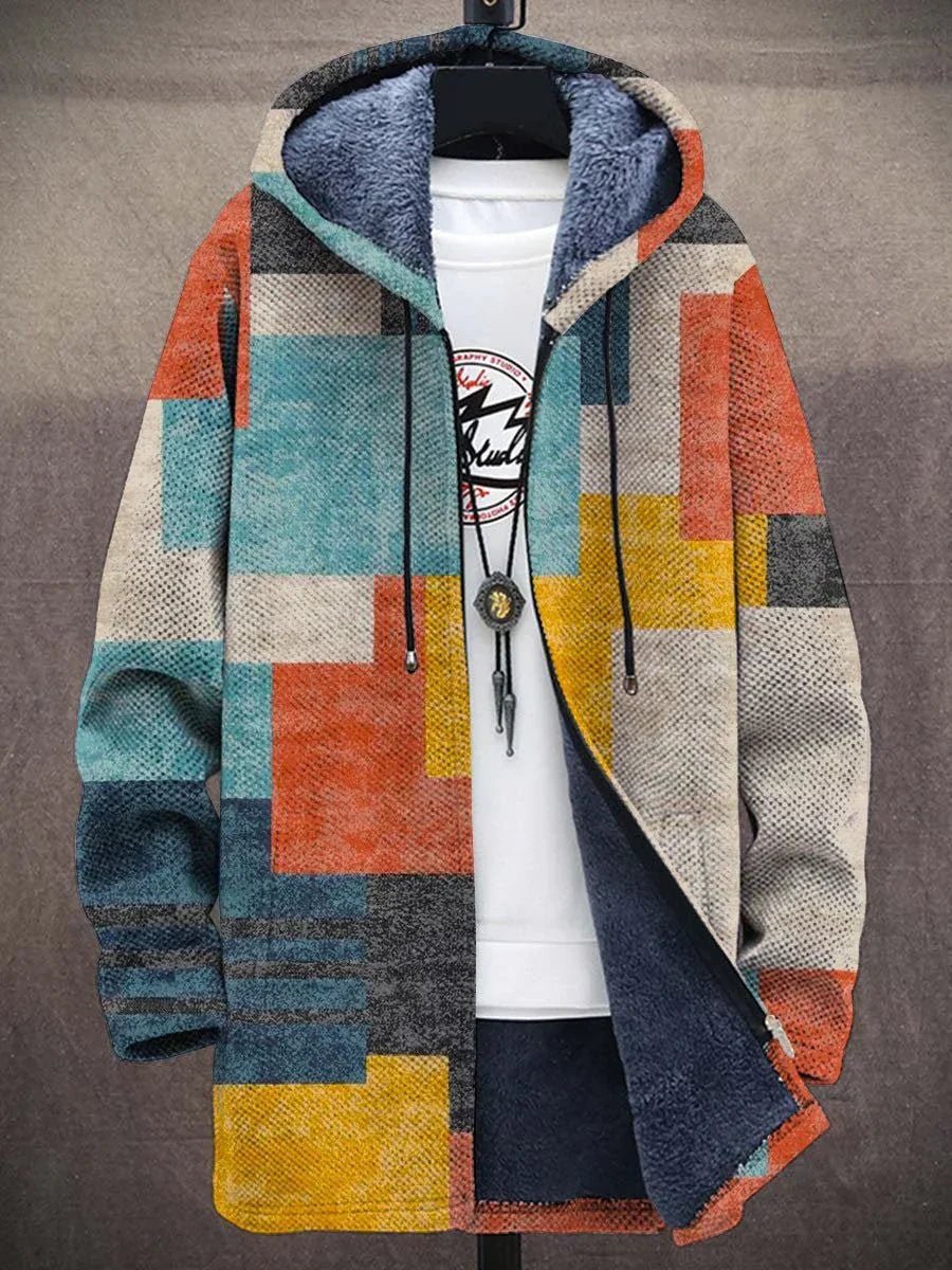Women's Cosy Patchwork Print Fleece-Lined Coat