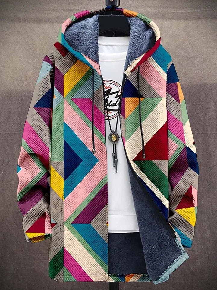 Women's Cosy Patchwork Print Fleece-Lined Coat