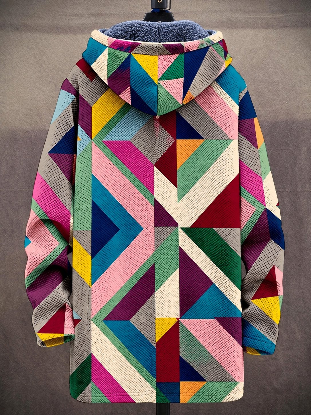 Women's Cosy Patchwork Print Fleece-Lined Coat
