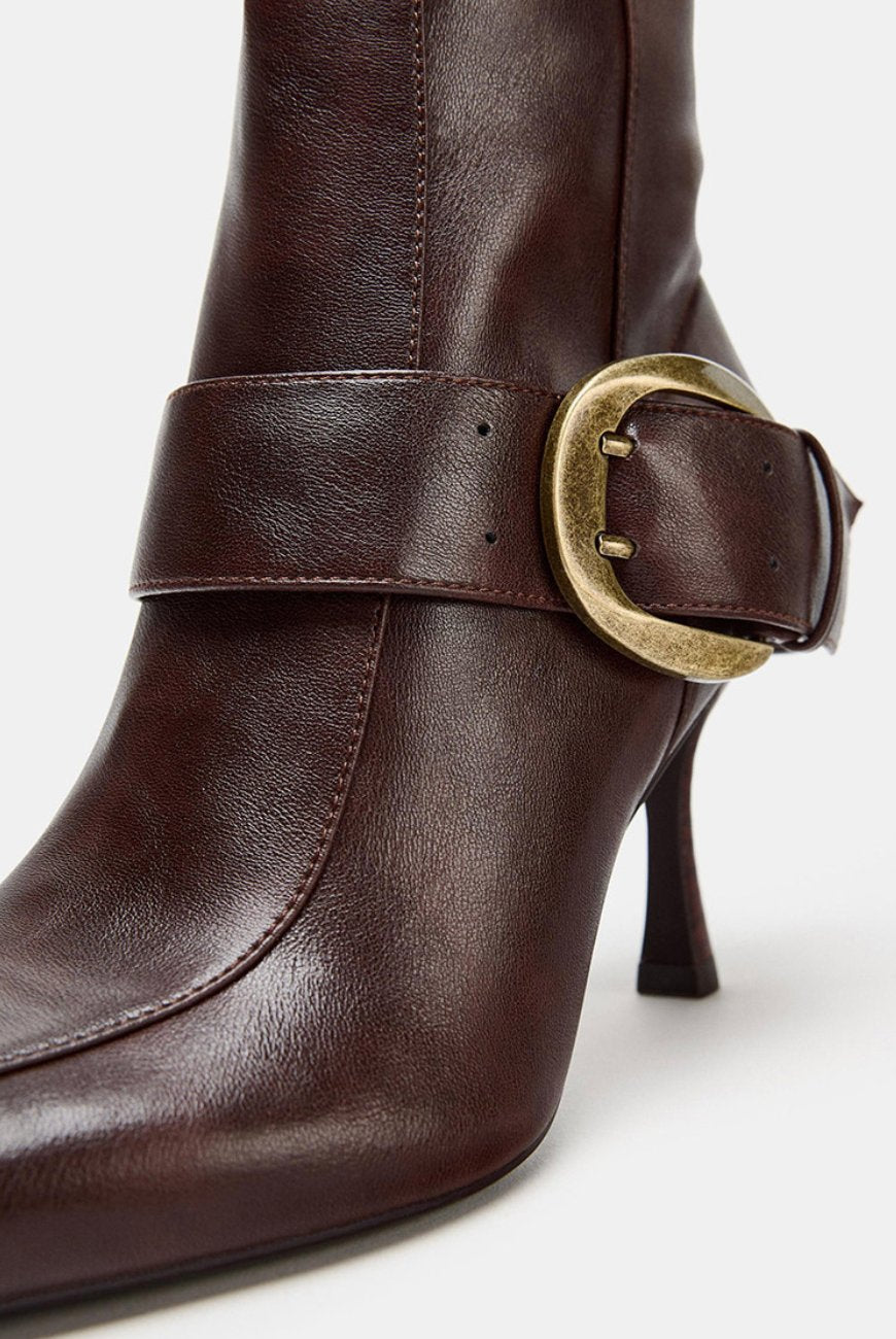 Women's Polished Leather Knee High Boots