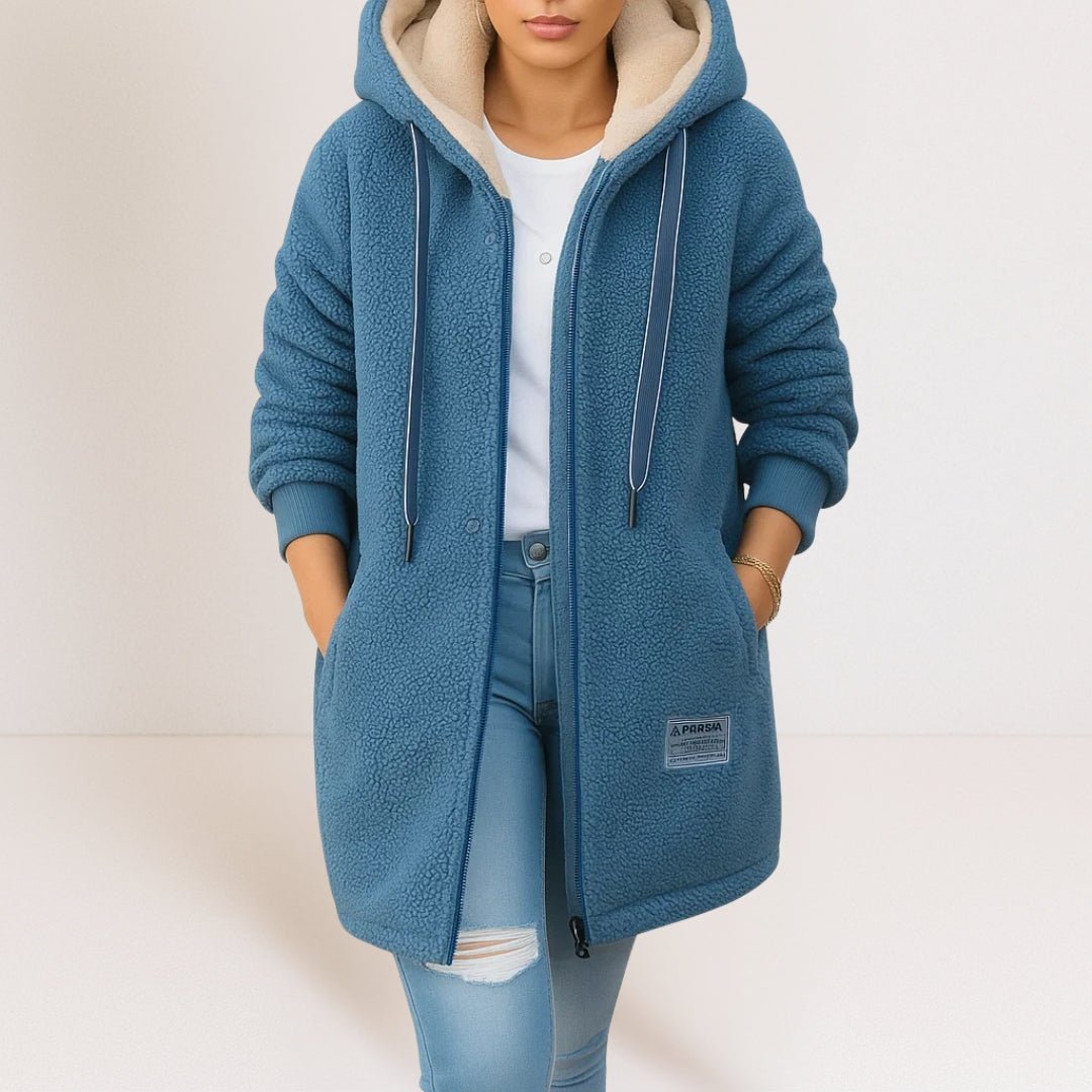 Women's Cosy Sherpa Hooded Longline Jacket
