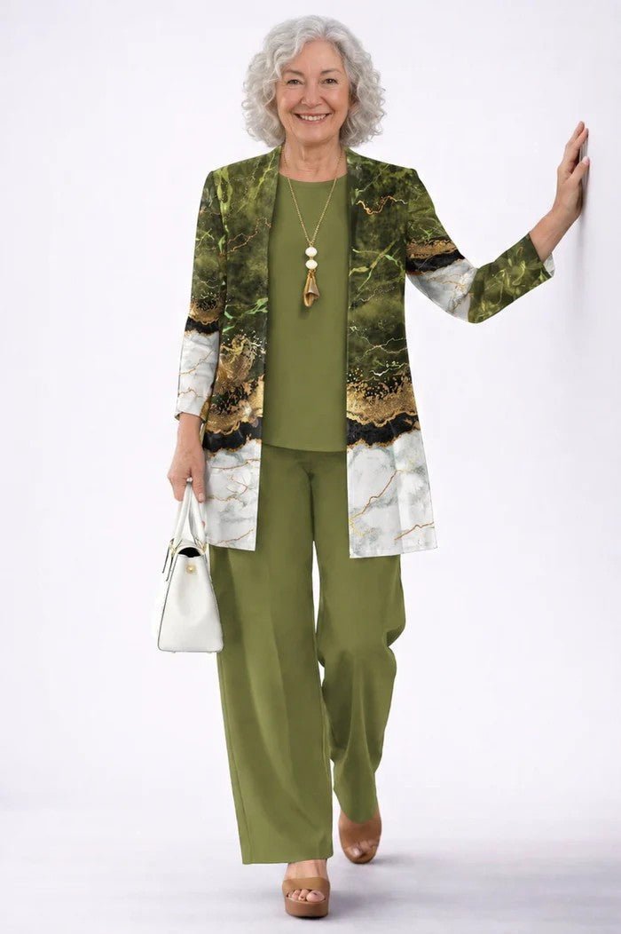 Women's Graceful Three-Piece Cardigan Set
