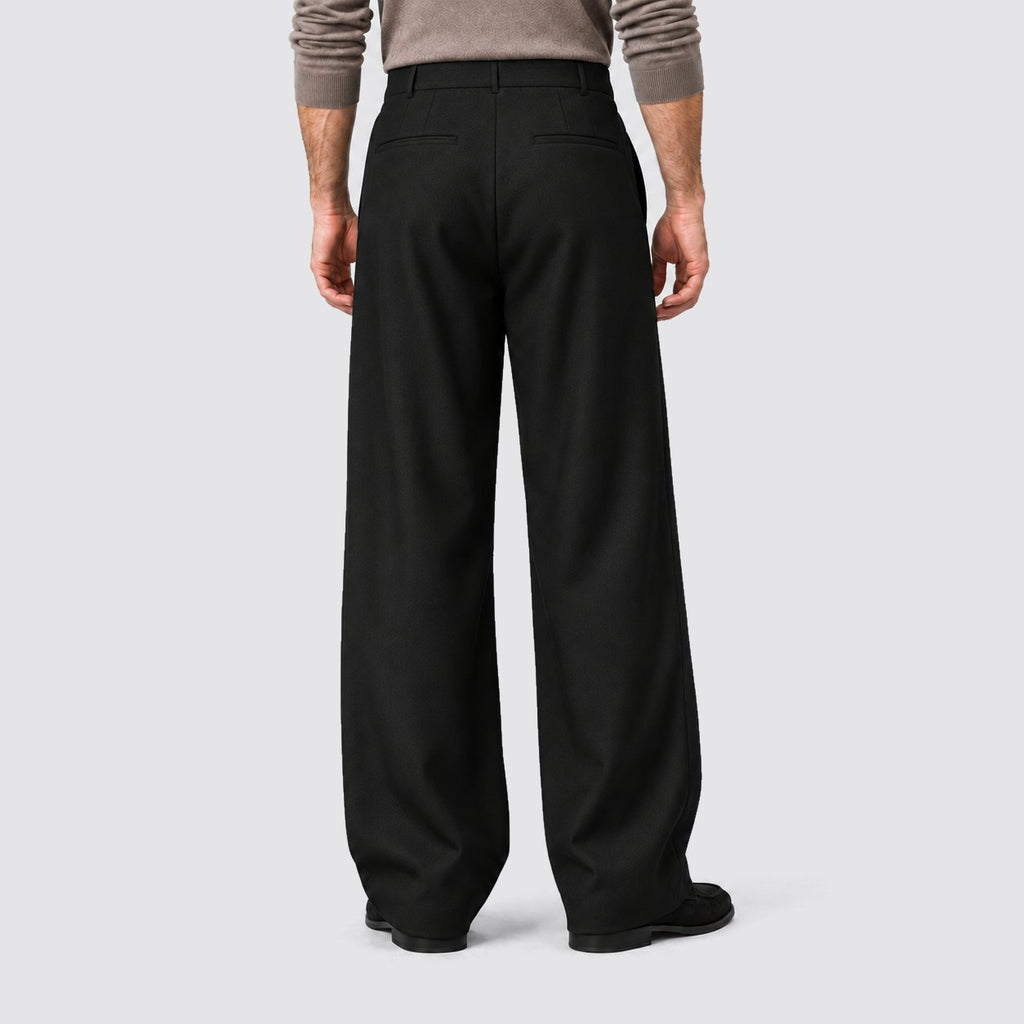 Men's Relaxed Wide Leg Pleated Trousers
