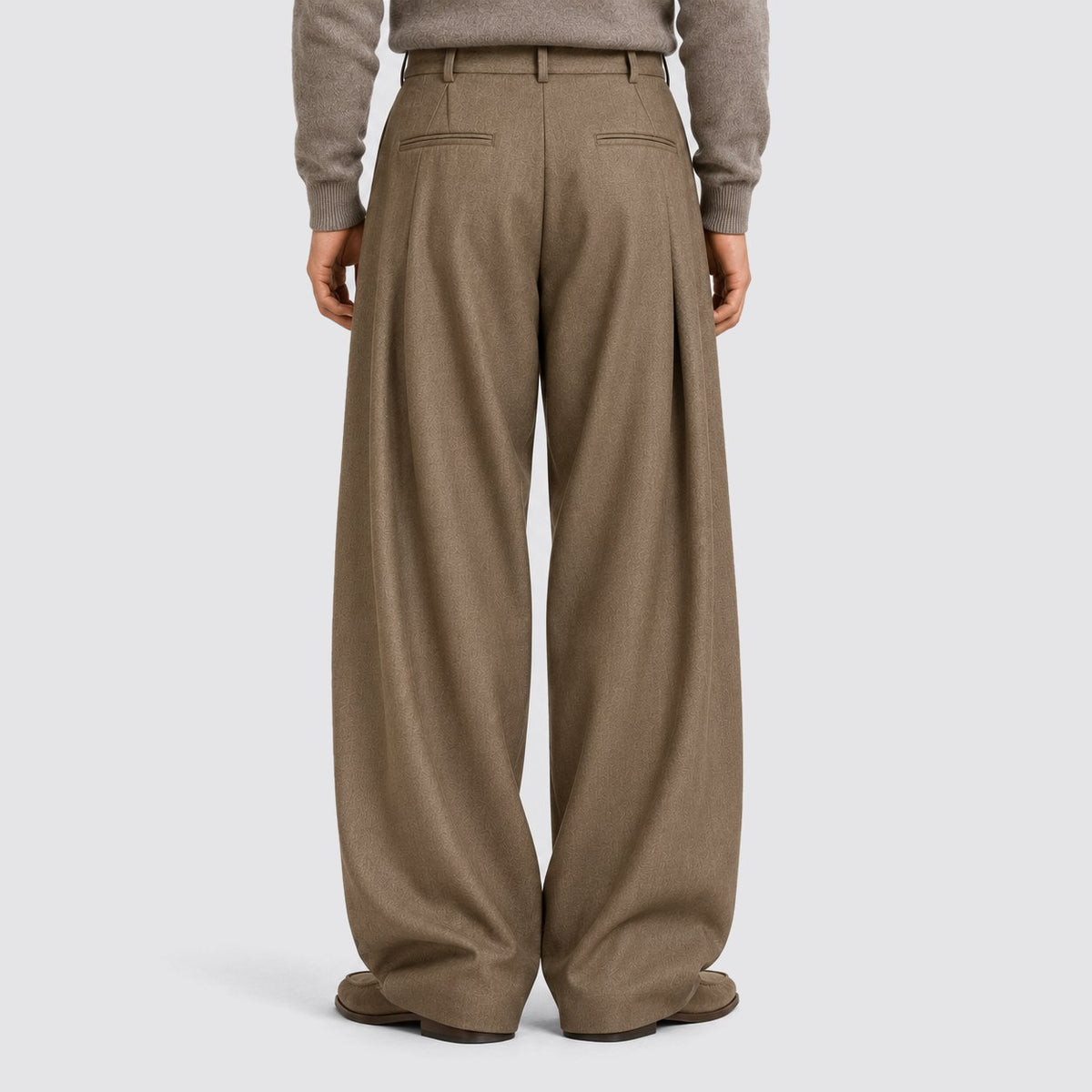 Men's Classic High-Waist Pleated Wide Leg Trousers