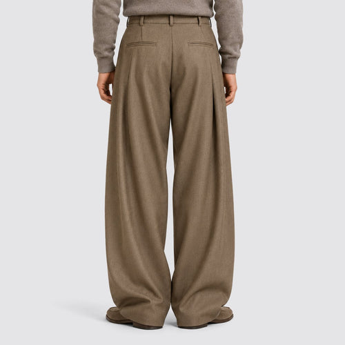 Men's Classic High-Waist Pleated Wide Leg Trousers