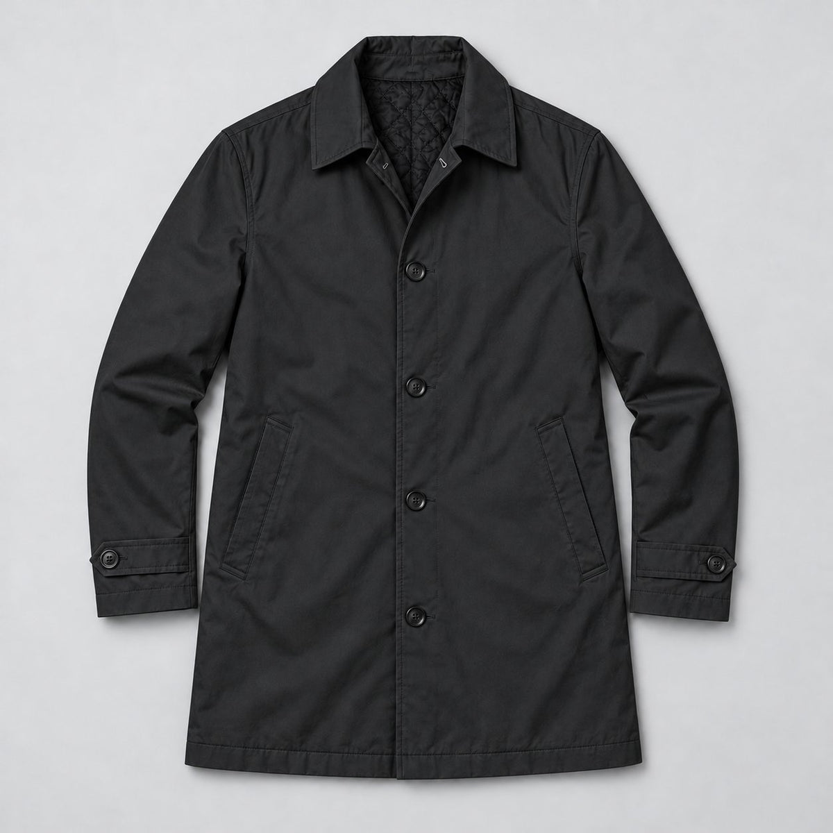 Men's Refined Longline Button-Front Coat