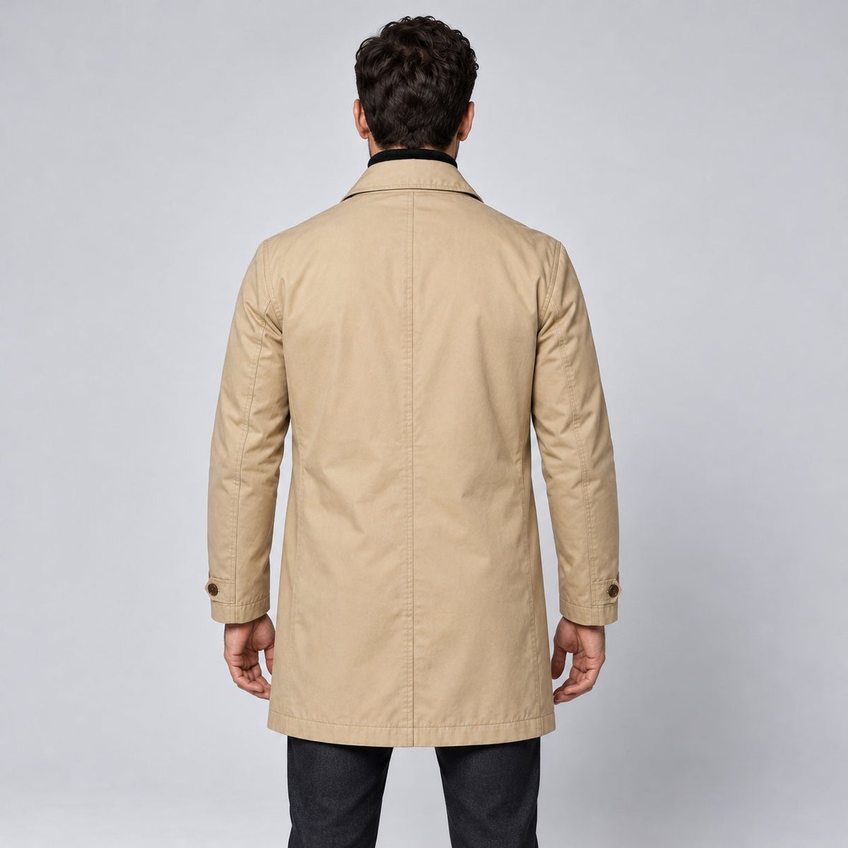 Men's Refined Longline Button-Front Coat