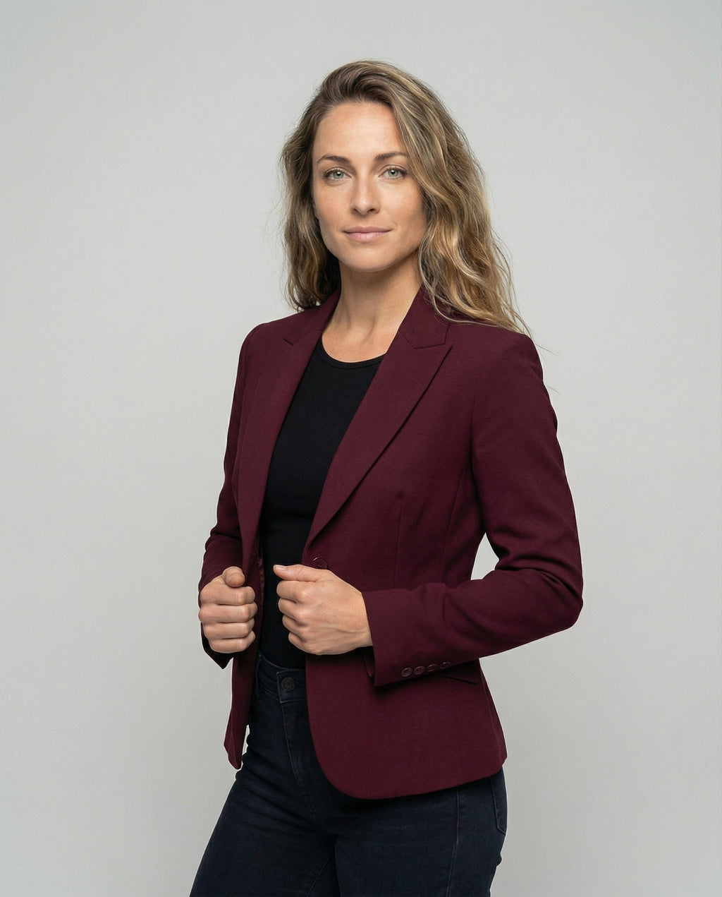 Women's Polished Peplum Notch Lapel Blazer