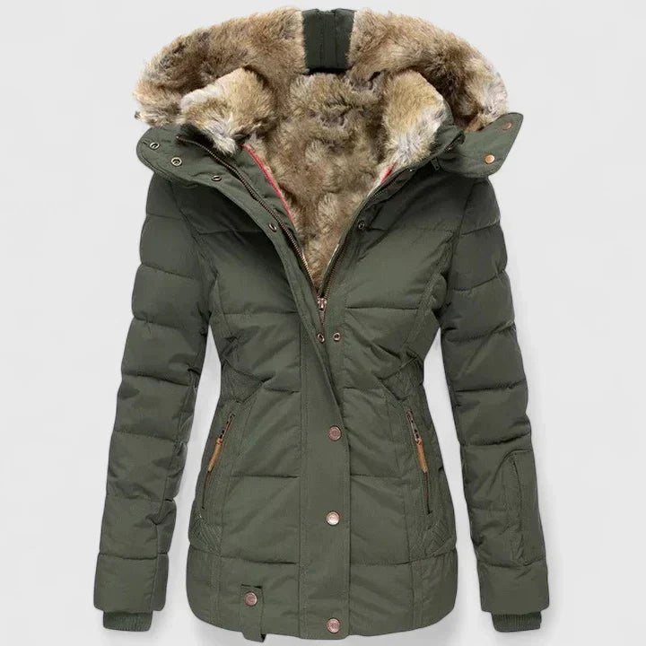 Women's Cosy Fur Hood Quilted Coat
