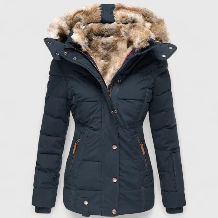 Women's Cosy Fur Hood Quilted Coat