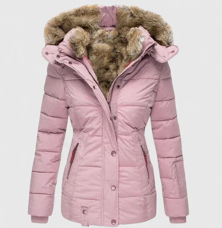 Women's Cosy Fur Hood Quilted Coat
