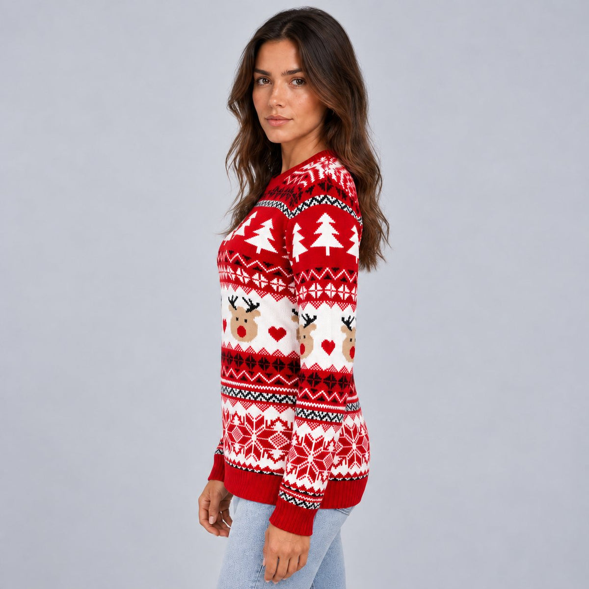 Women's Cosy Reindeer Fair Isle Christmas Jumper