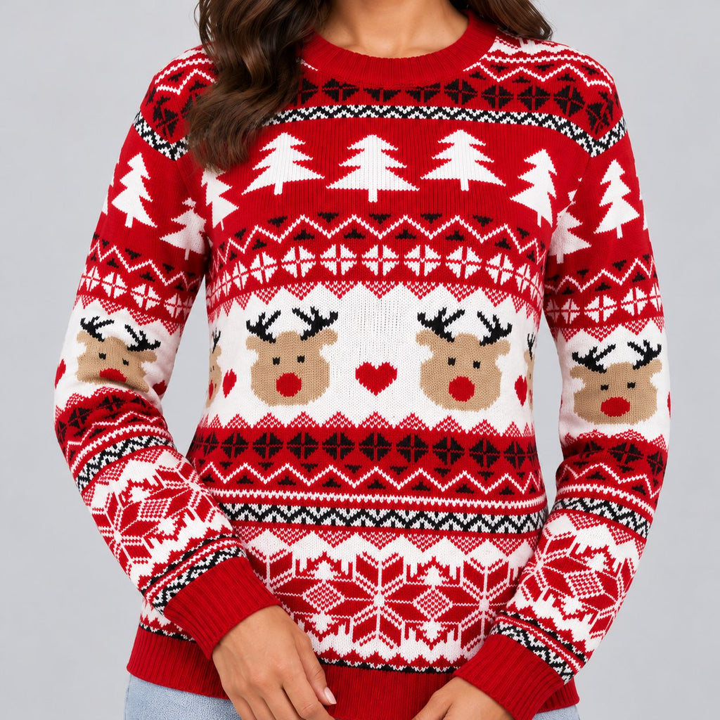 Women's Cosy Reindeer Fair Isle Christmas Jumper