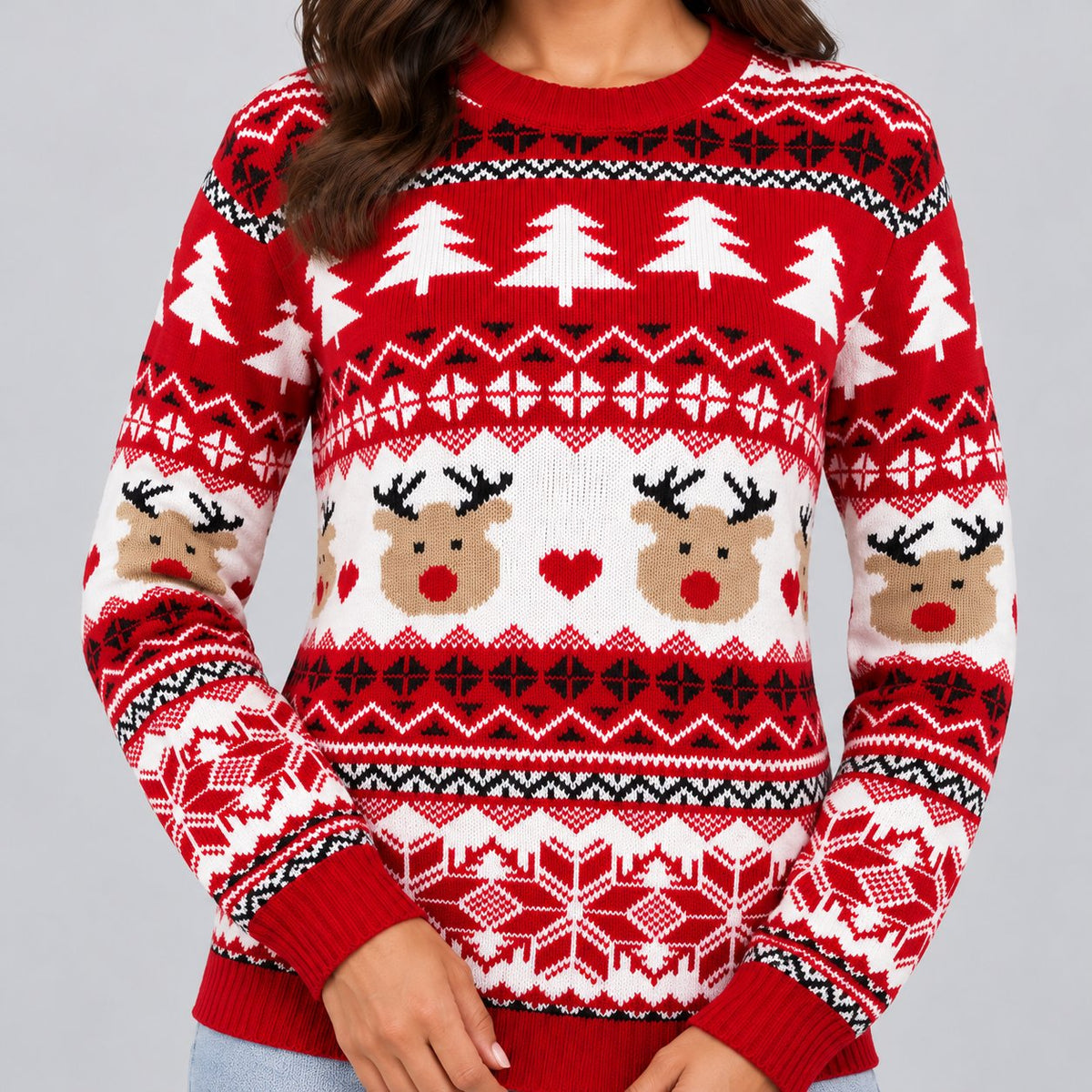 Women's Cosy Reindeer Fair Isle Christmas Jumper