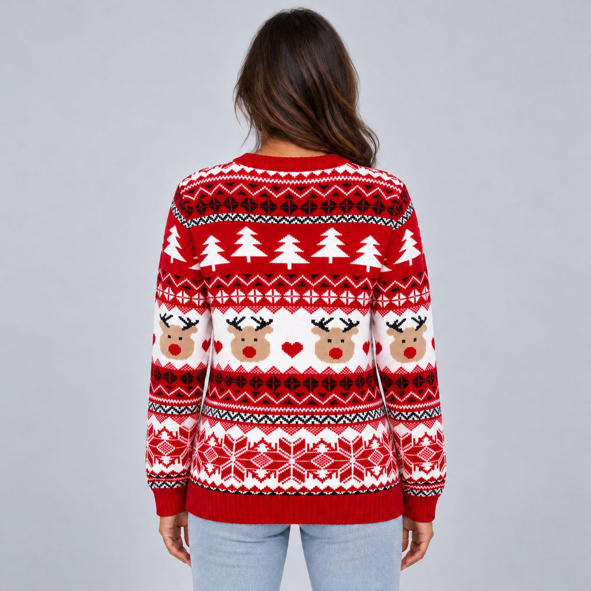 Women's Cosy Reindeer Fair Isle Christmas Jumper