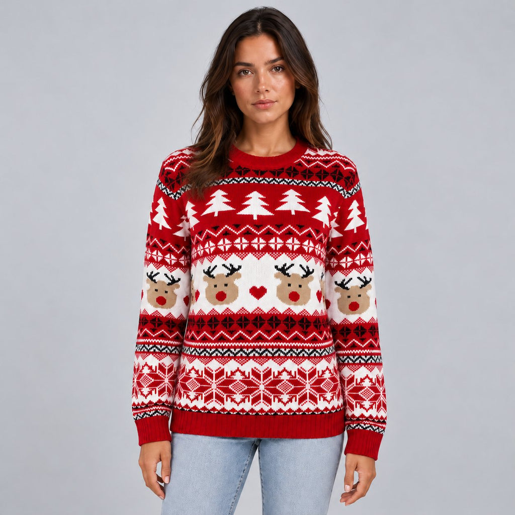 Women's Cosy Reindeer Fair Isle Christmas Jumper