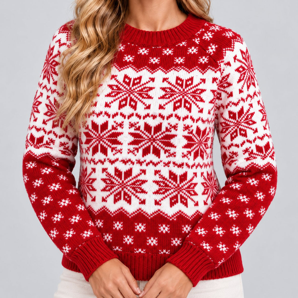 Women's Relaxed Snowflake Fair Isle Christmas Jumper